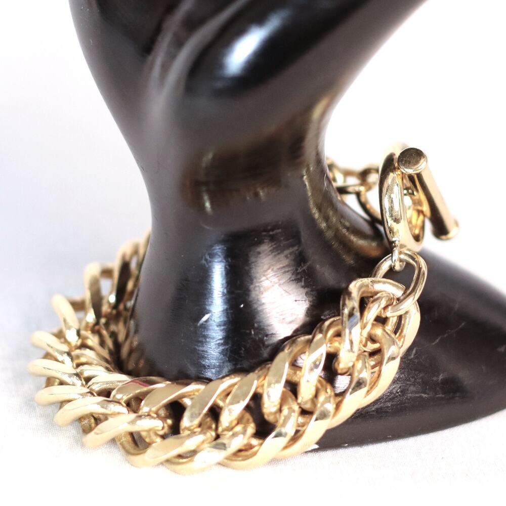 💎Givenchy Chunky Curb Chain Bracelet Gold Plated Toggle Clasp
